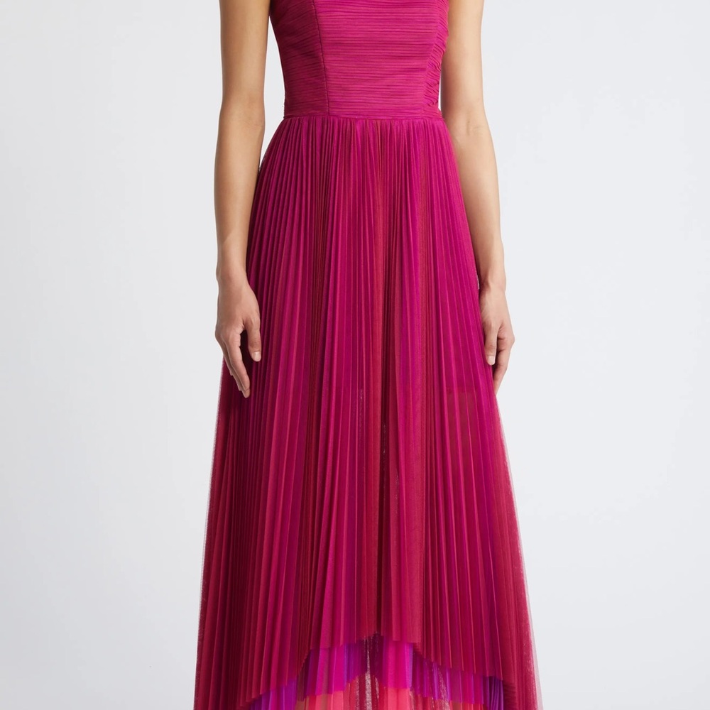 Chelsea28 Fuchsia Pleated Midi Dress